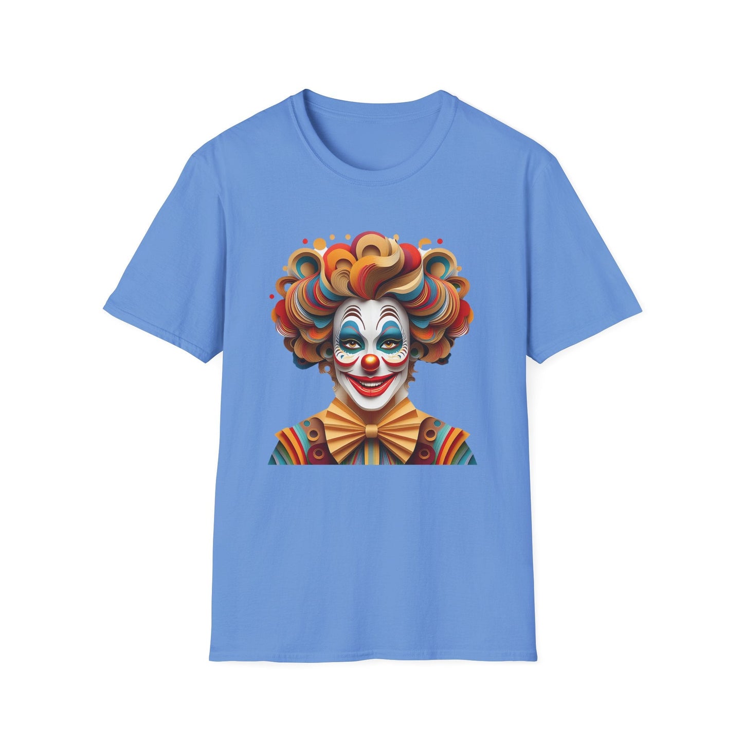 Unisex Clown Shirt Funny Man Circus Tee Short Sleeve Gildan Softstyle 64000 Cotton