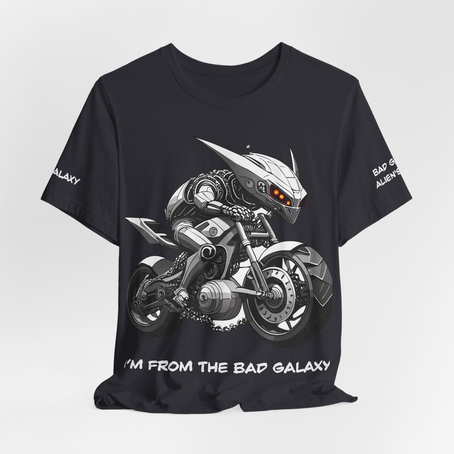 Tee Shirt With Alien From Bad Galaxy Made To Order 100 Percent Cotton Eco Friendly Print