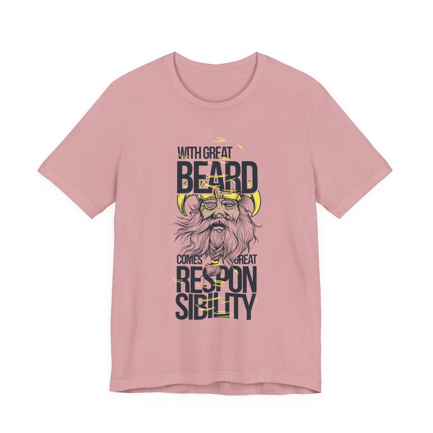 With Great Beard Comes Great Responsibility Tee Viking Beard Graphic Shirt A-2