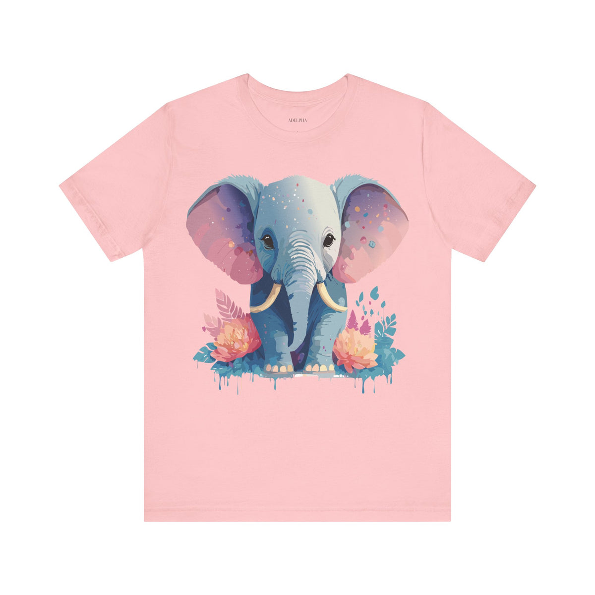 Elephant Graphic Unisex Cotton Bella+Canvas Tee with Art Animal Design d17
