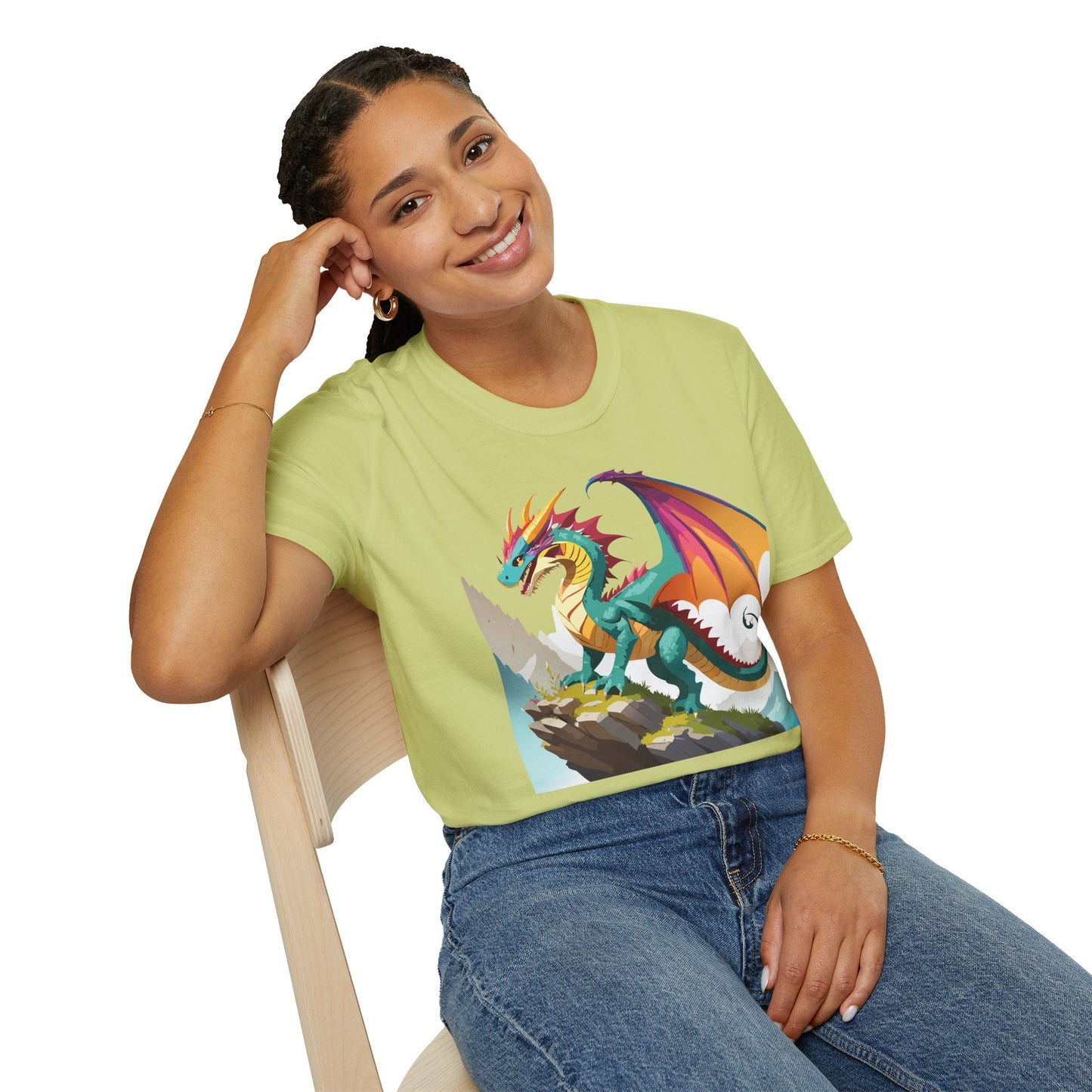 Dragon T Shirt Unisex Dragon Shirt With Animal Art Design Softstyle Cotton Tee Shirt