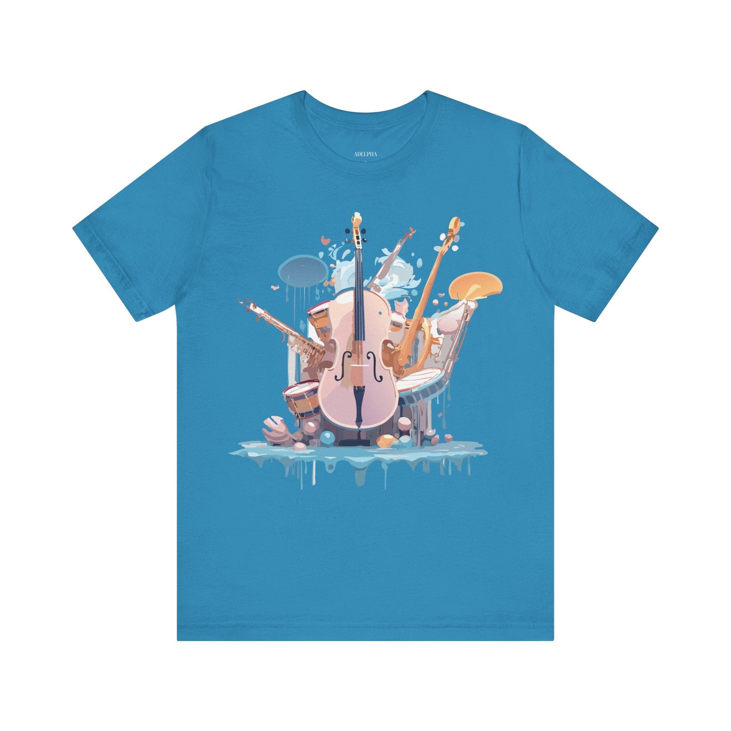 Music Graphic Unisex 100 Cotton Vintage Art with Musical Elements Tee 81