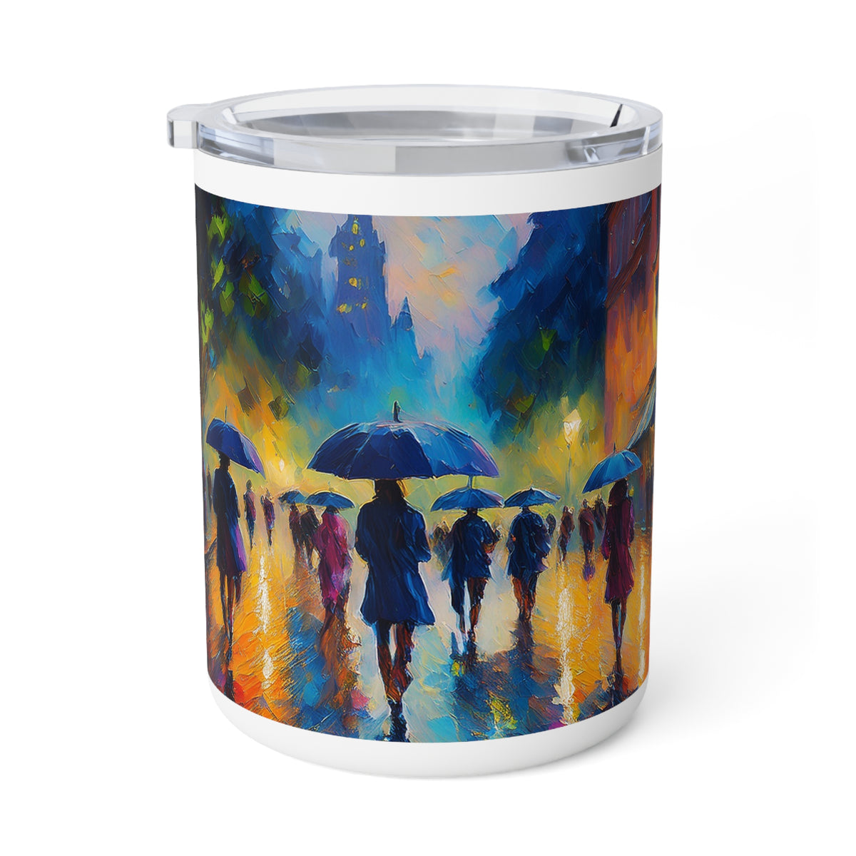 3 Art Design Insulated Coffee Mug Clear Lid 10oz Insulated Coffee Mug 10oz