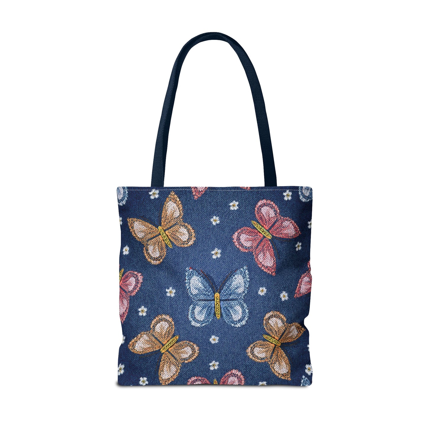Denim Fabric Imitation Print Unisex Canvas Bag Poly Spun 3 Sizes Tote Bag 171