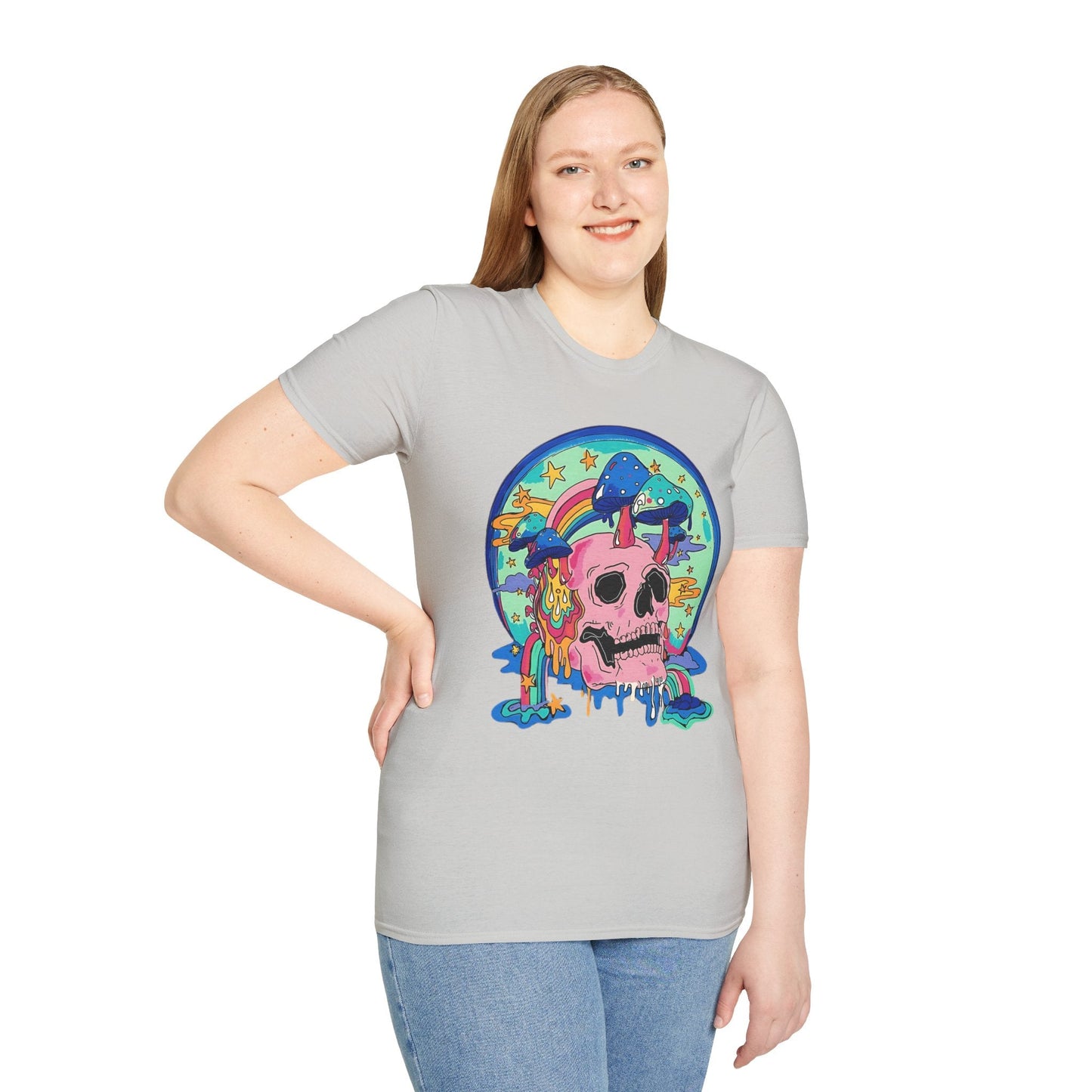 Skull Graphic Tee Unisex Gildan Softstyle 64000 100 Cotton Short Sleeve Shirt Art Design