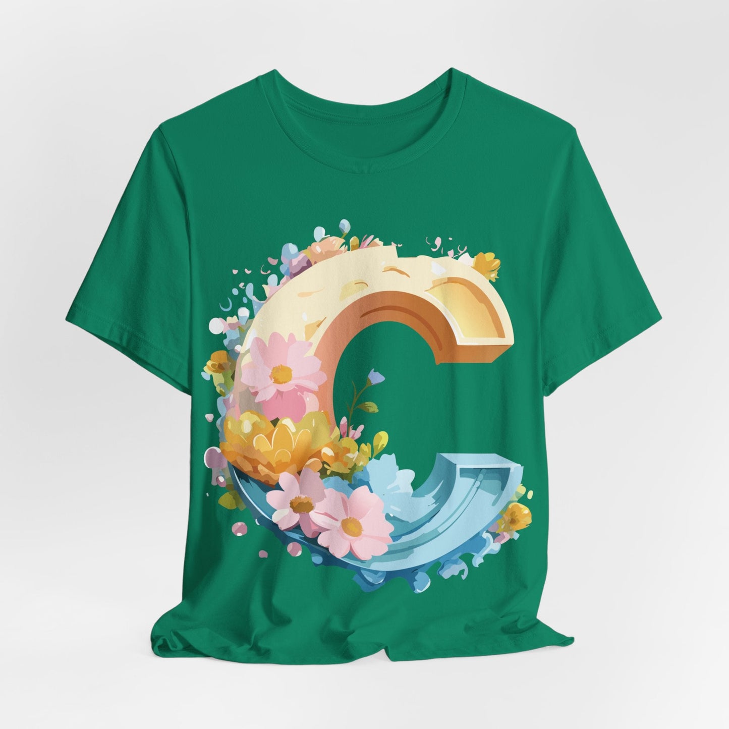 Letter C Graphic Tee Premium Unisex Vintage Art Design Shirt By Adelpha Short Sleeve