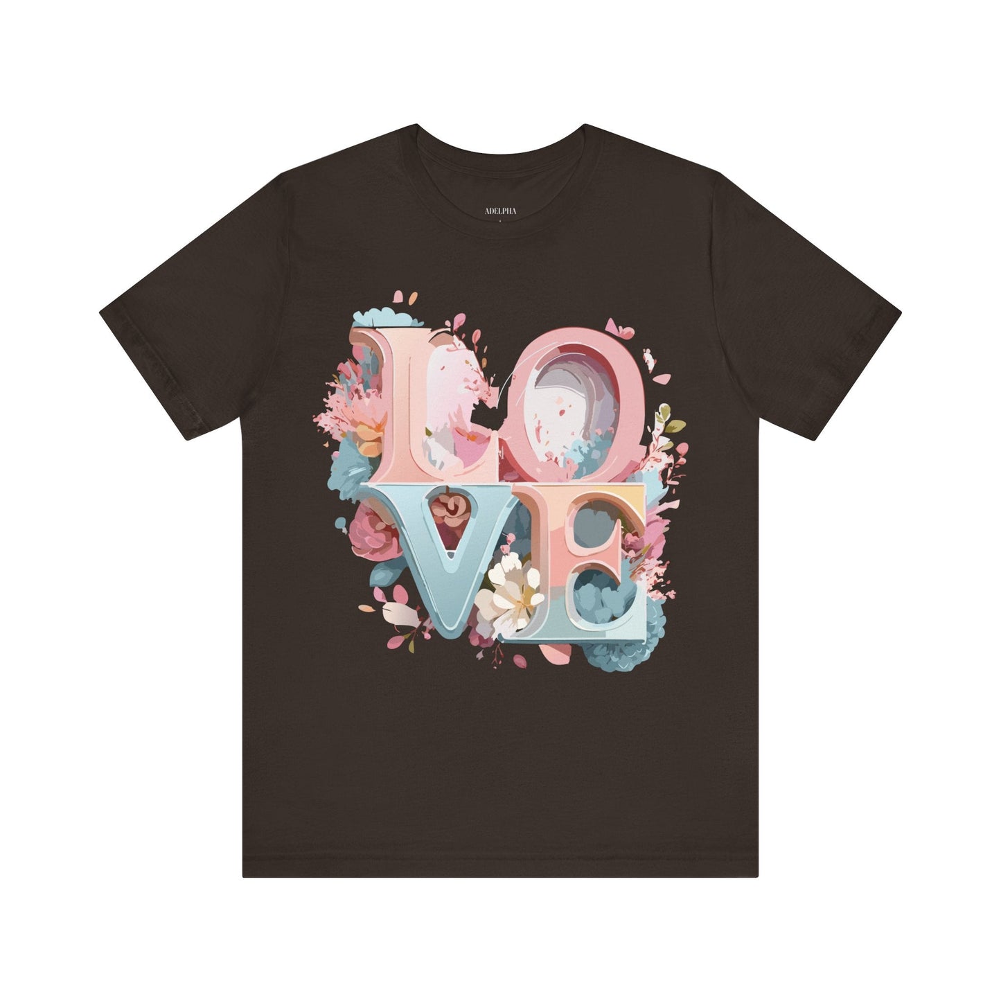 Valentine Day Graphic Unisex 100 Cotton Vintage Artwork with Love and Flower Design Tee 46