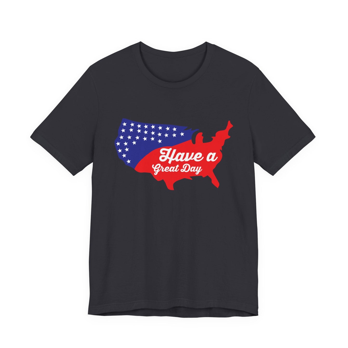 USA Map Patriotic Graphic Unisex Cotton T-Shirt 021