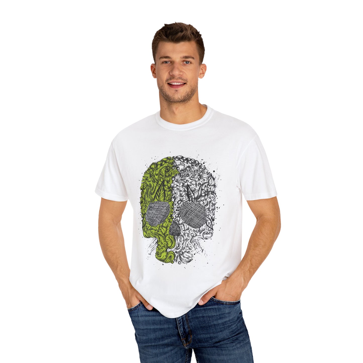 Unisex Cotton Tee Shirt with Skull