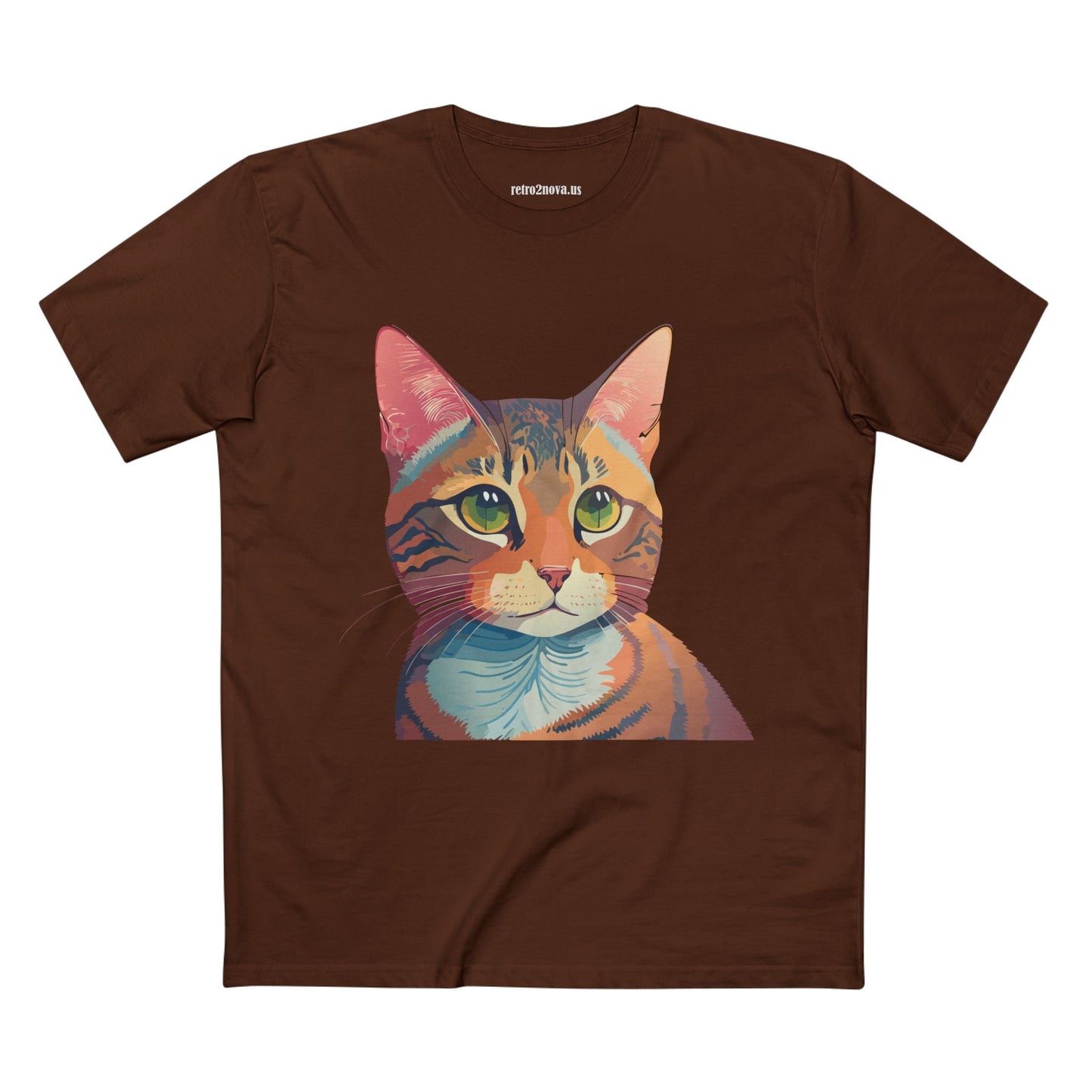 Retro2Nova Cat Art Tee Unisex Premium Cotton Shirt With Original Artwork Design Soft Breathable Comfort Everyday Wear