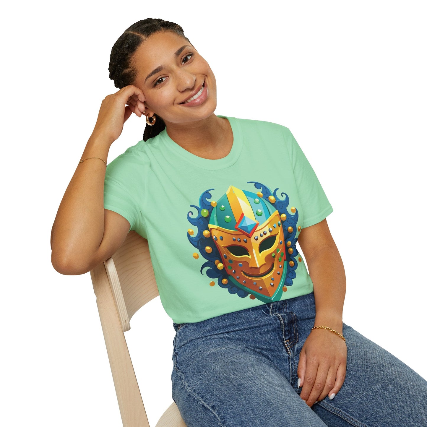 Unisex Mask Tee Shirt Gildan Softstyle 64000 100 Percent Ring Spun Cotton Comfort