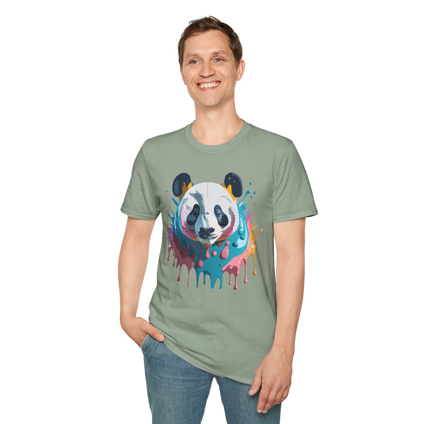 Panda Shirt Unisex T Shirt Gildan Softstyle 64000 Panda Graphic Animal Tee 100 Percent Cotton