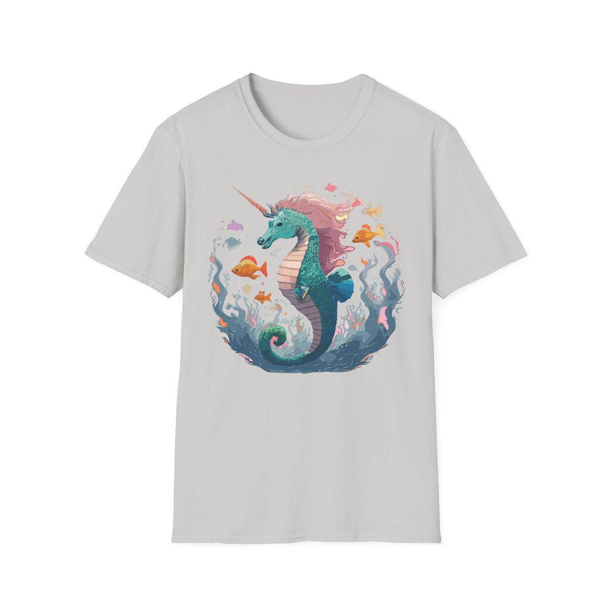 Sea Unicorn Seahorse Illustration T-Shirt | Mermaid Ocean Fantasy