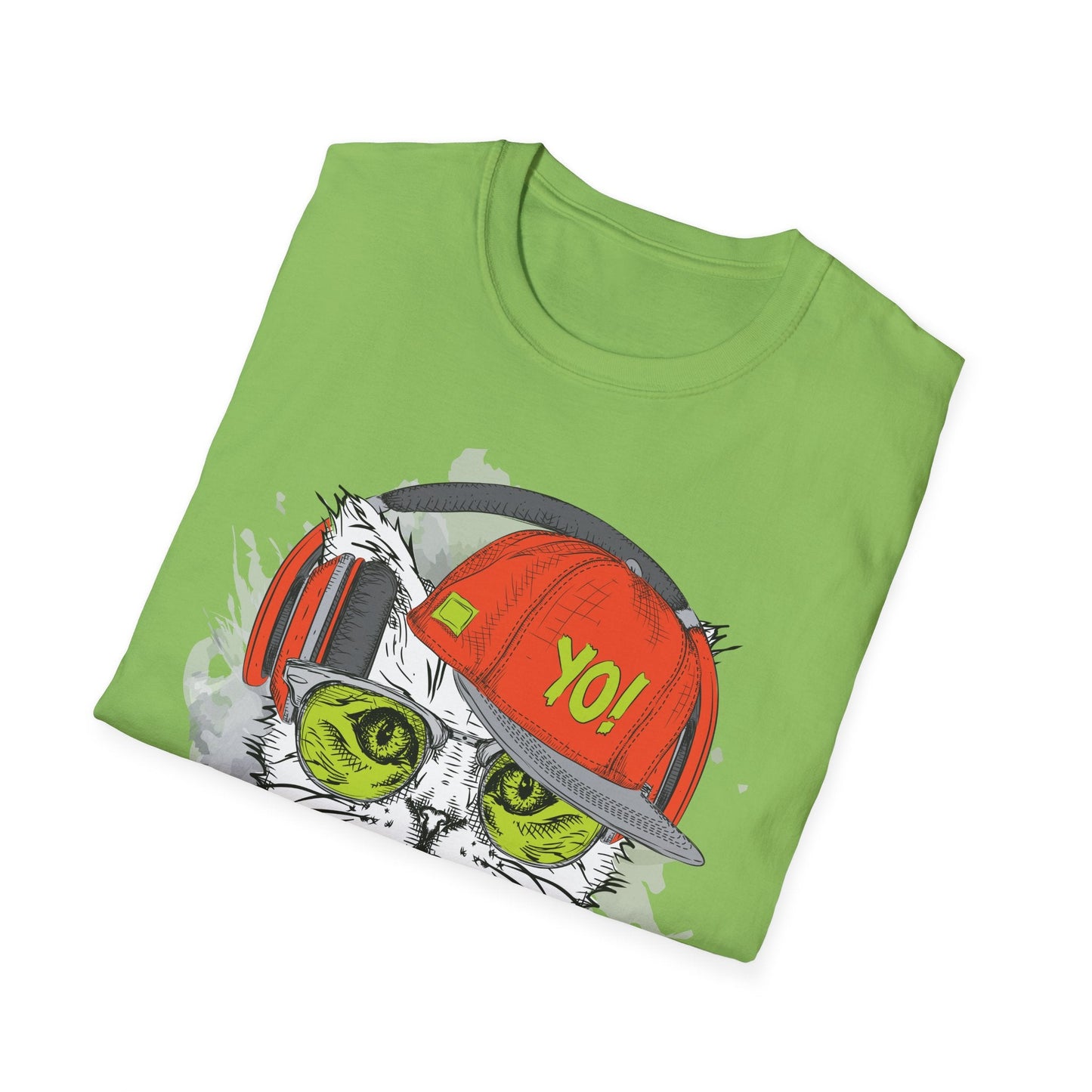 I Love Music Animals Shirt With Headphones Unisex Softstyle Tee Gildan 64000 Cotton Comfort