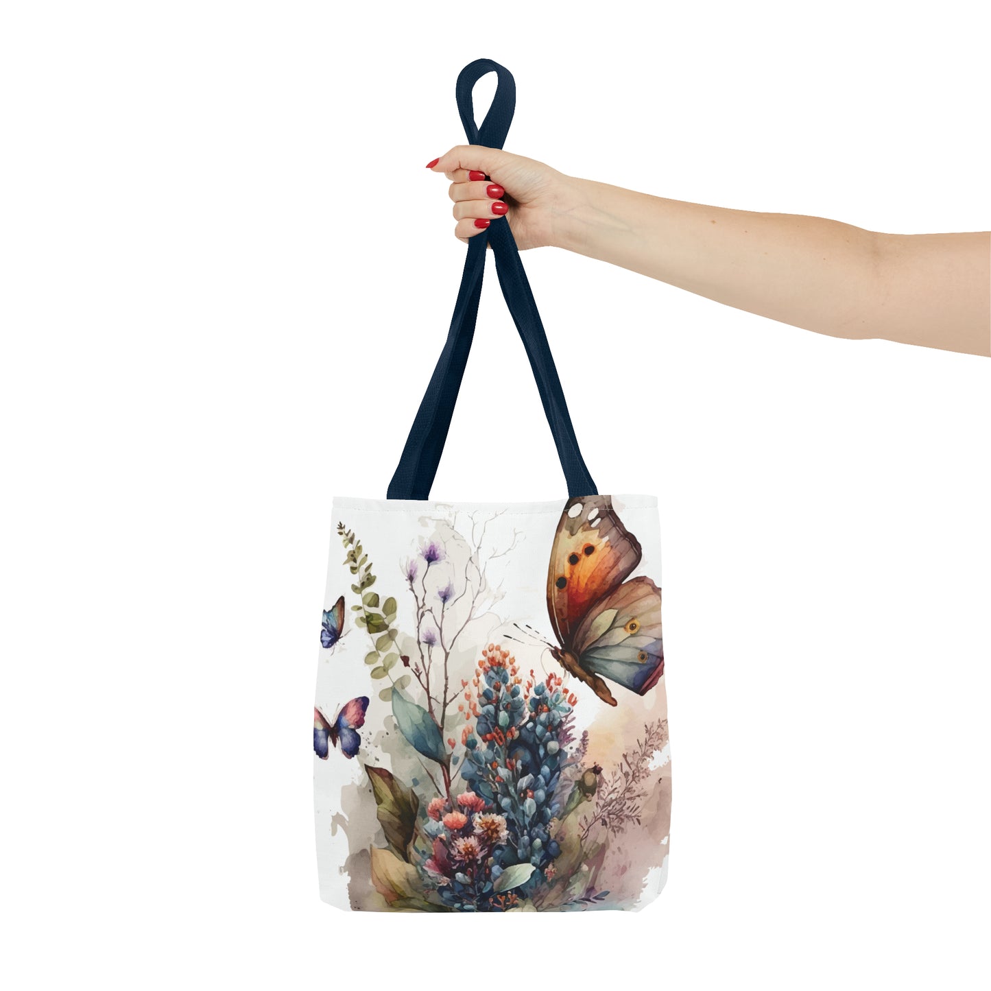 Bolsa de lona con estampado de mariposas 