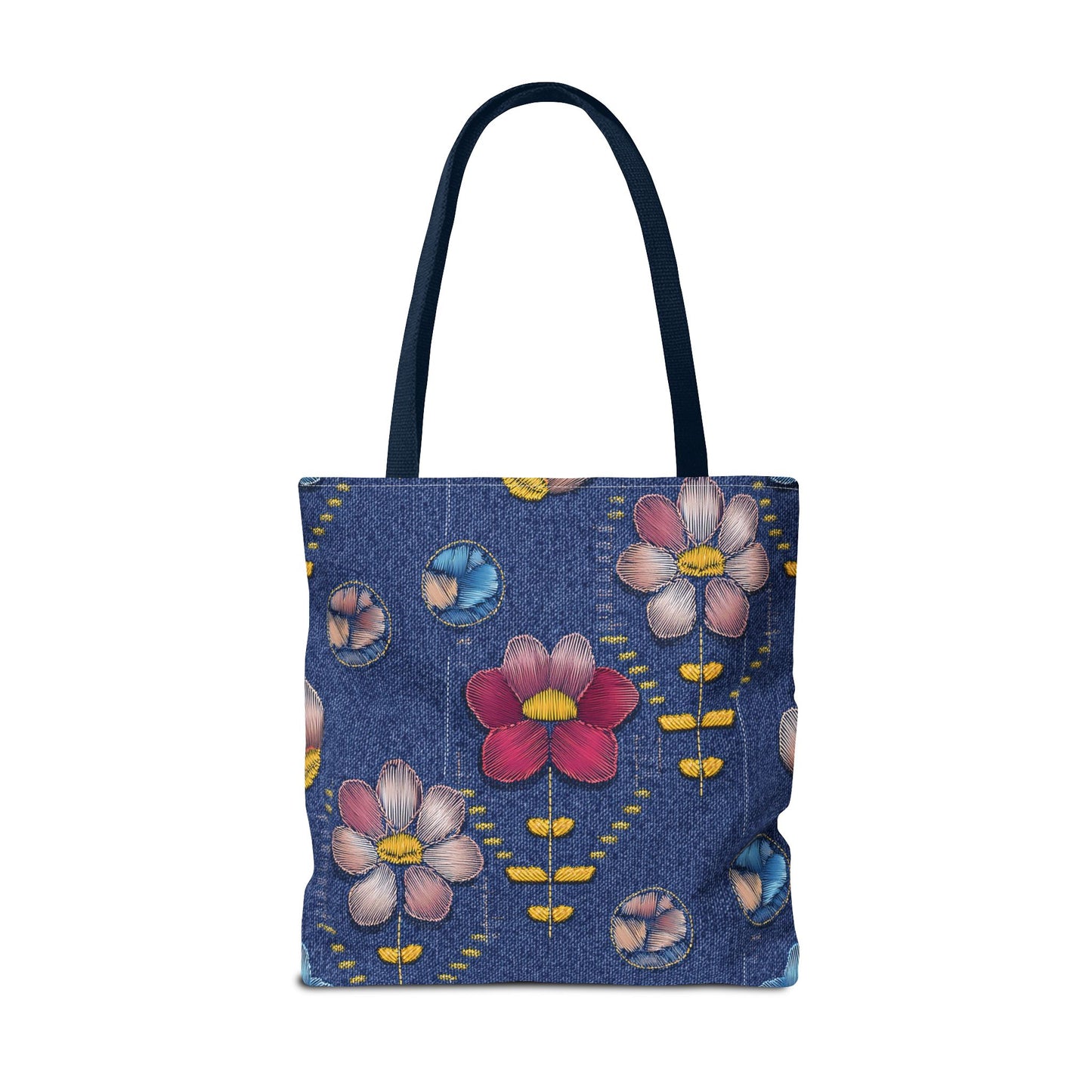 Denim Fabric Imitation Print Unisex Canvas Bag Poly Spun 3 Sizes Tote Bag 159-16