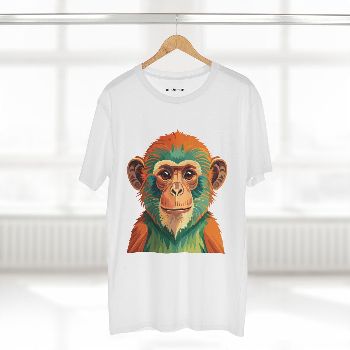 Retro2Nova Monkey Shirt Unisex Premium Cotton Staple Tee With Original Art Design From Our Art Collection