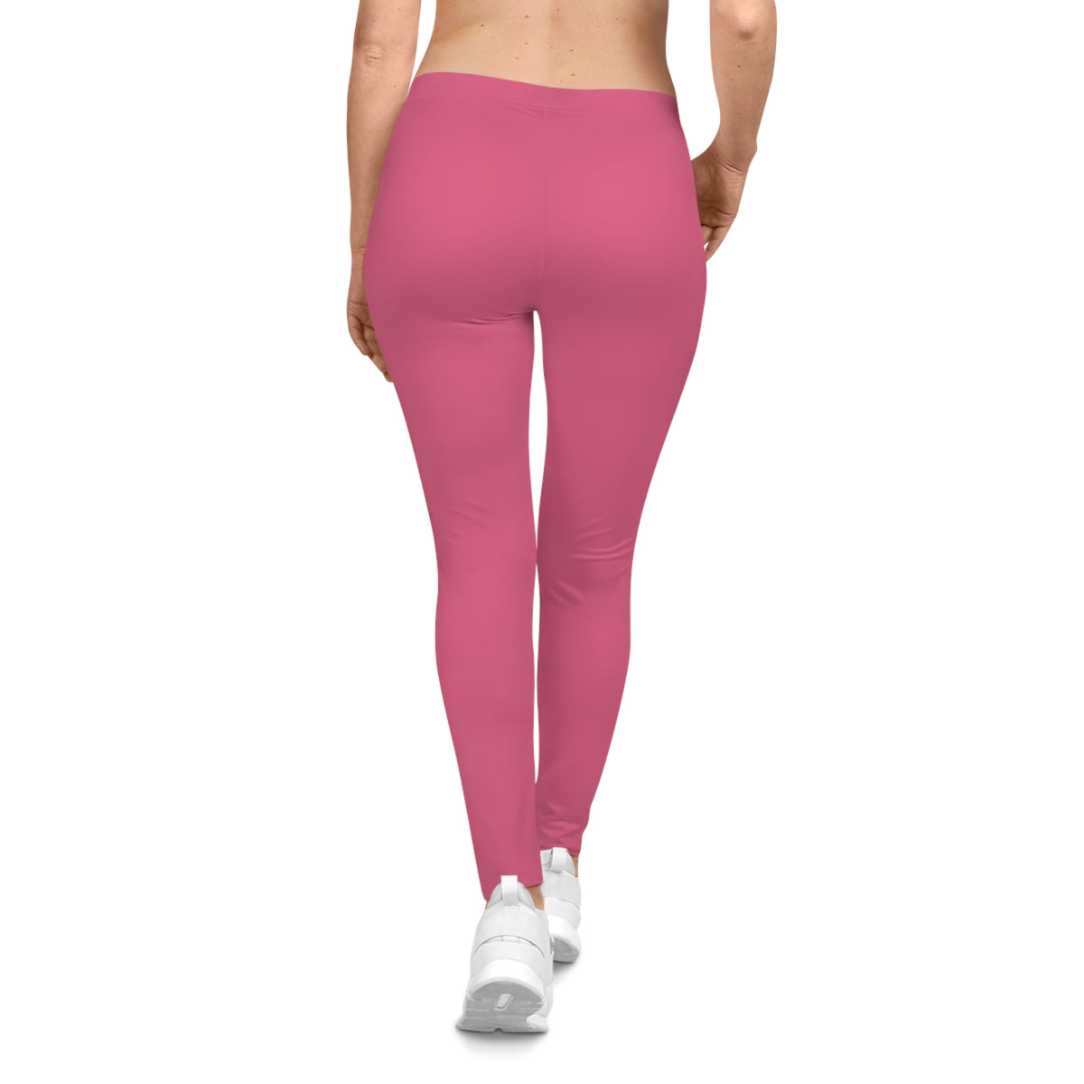 Blush Rose Pink Color Women's Poly-Span Casual Leggings XS-2XL