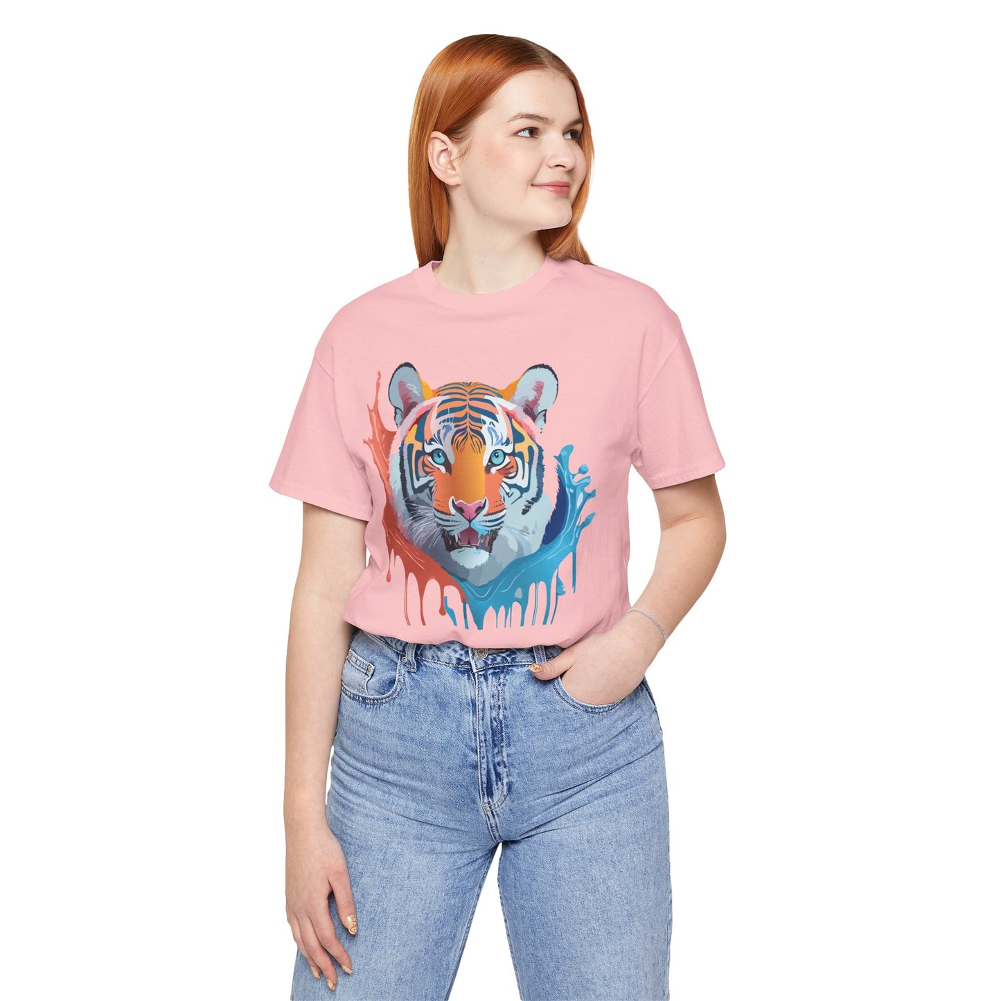 Unisex Tiger Tee, Animal Shirt, Tee Shirt with Tiger, Art T-Shirt, Animal Tees, Big Cat Shirt, Art Design T-Shirt 5