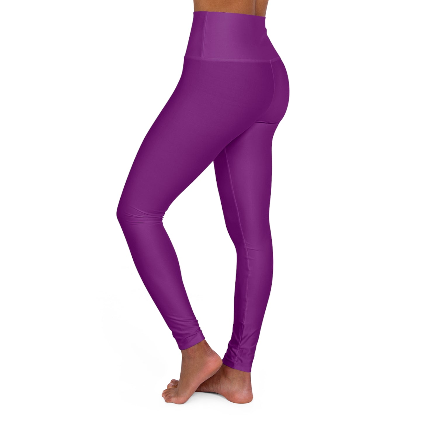 Purple Color High-Waist Yoga Leggings Women's Seamless Poly-Span Stretchy Pants XS-2XL