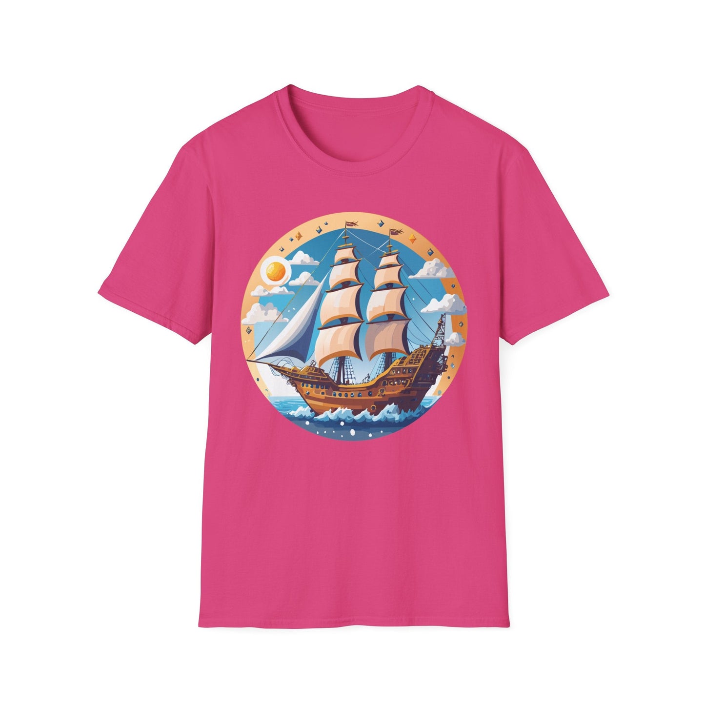 Unisex Nautical Frigate Ship T Shirt Vessel Tee Gildan Softstyle 64000 100 Percent Ring Spun Cotton