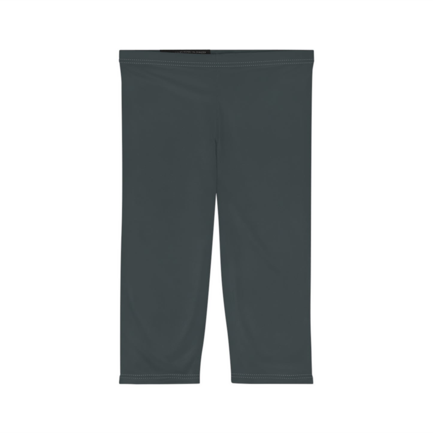 Iron Grey Color Women's Brushed Suede Poly Span Casual Capri Leggings XS-2XL