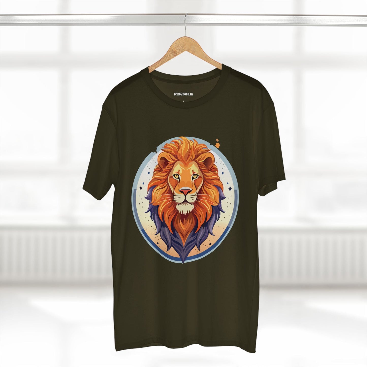 Unisex Premium Cotton Lion Art Tee Shirt By Retro2Nova Original Artwork Collection For Everyday Comfort