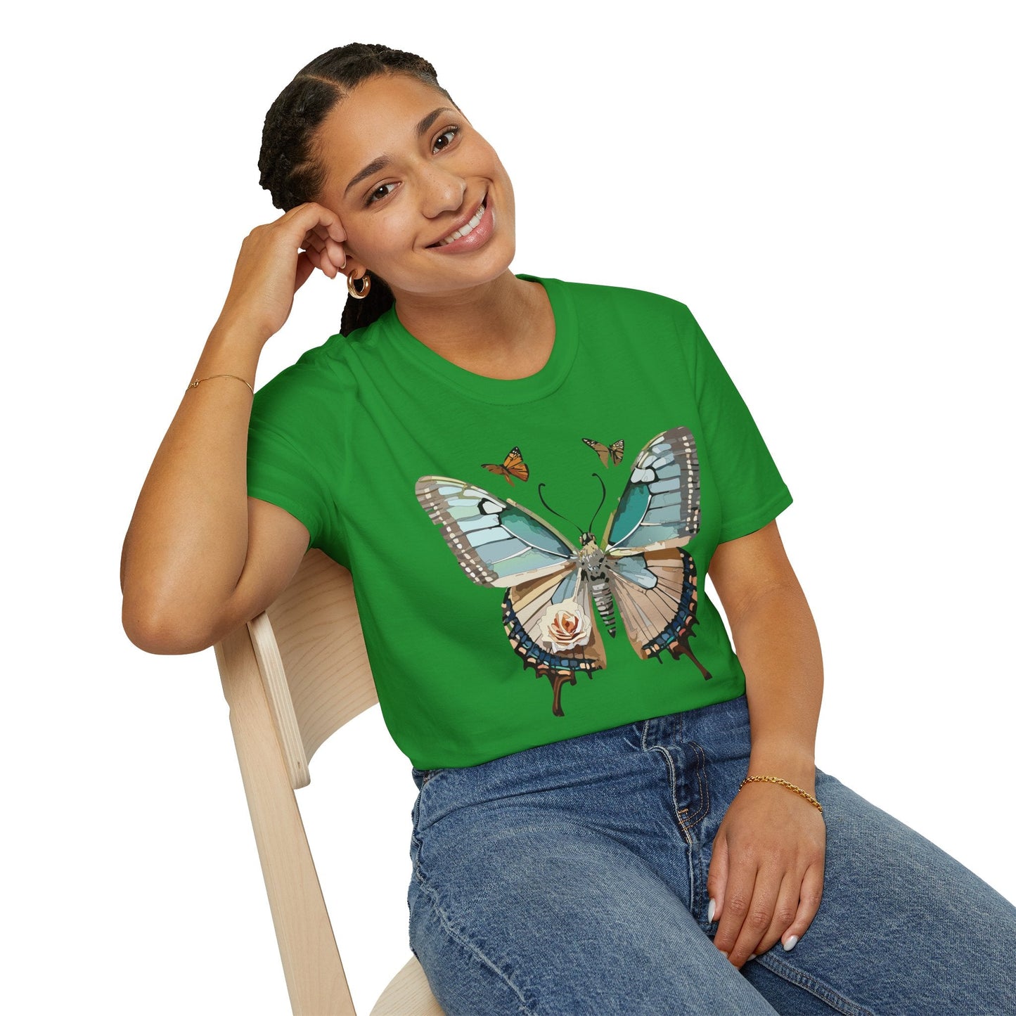 Butterfly Shirt Unisex T Shirt Monarch Print Softstyle Premium Gildan 64000 Cotton Tee