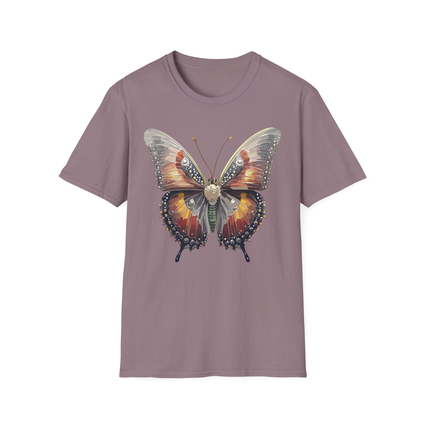 Butterfly Shirt Unisex Lightweight 100 Cotton Gildan Softstyle 64000 Tee Monarch Butterfly Design