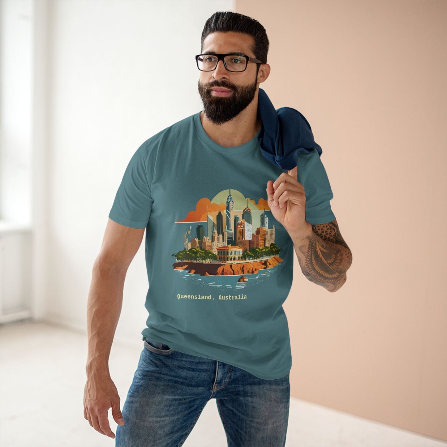Unisex Travel Shirt Australia Art Tee Premium Cotton Original Design Retro2Nova TT65