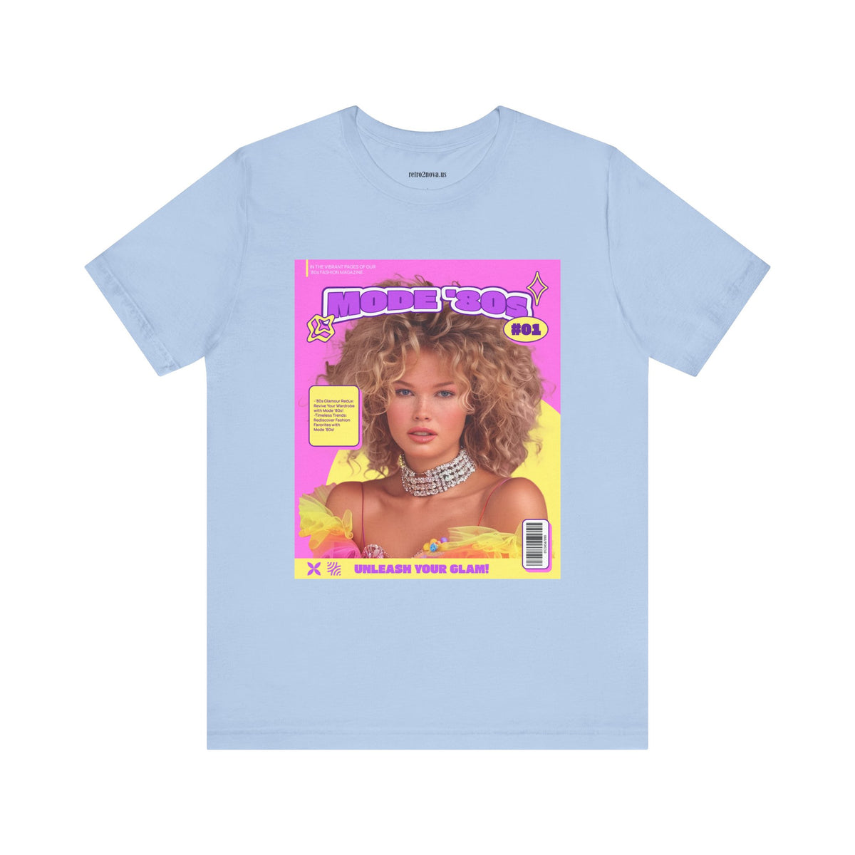 Magazine Cover Graphic Unisex Cotton Bella+Canvas Tee with Retro Poster ab31