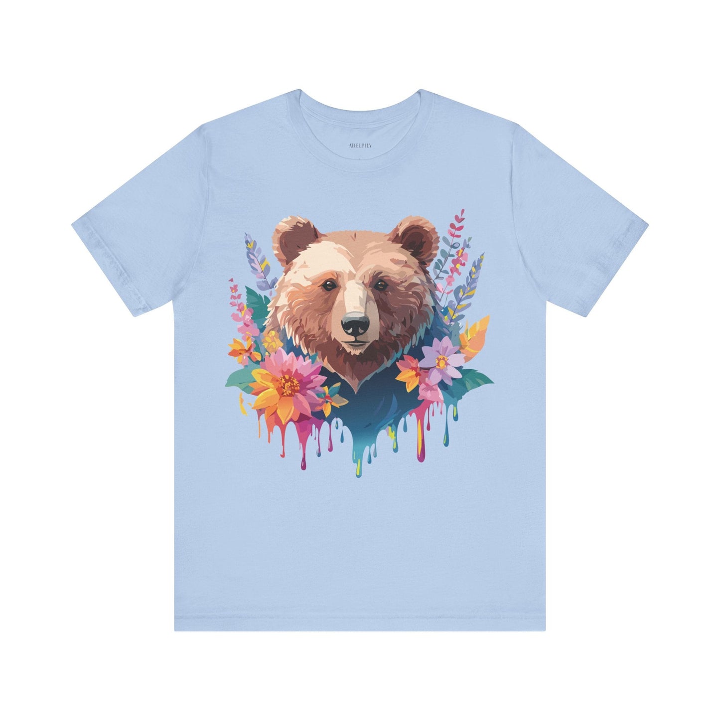 Bear Graphic Unisex 100 Cotton Short Sleeve Art Design Vintage T-Shirt 5