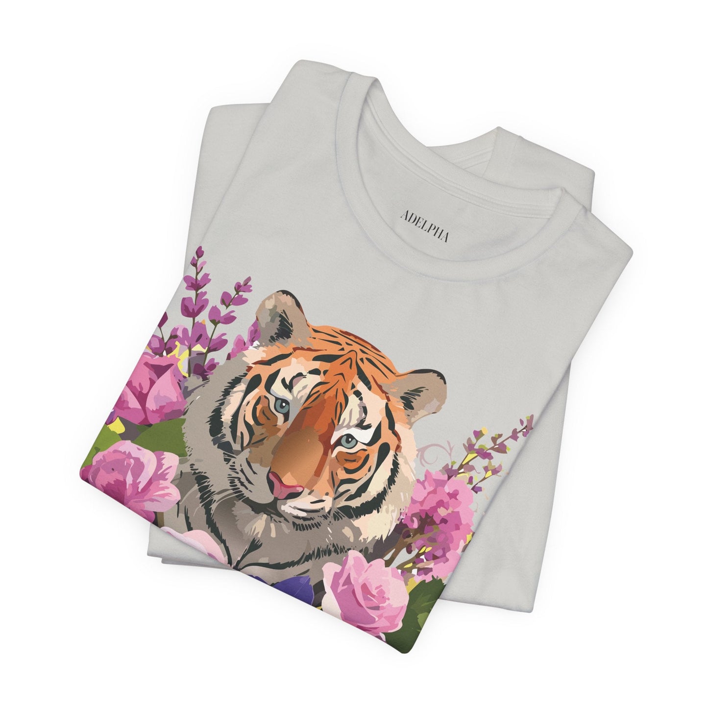 Tiger Graphic Tee Unisex Short Sleeve Vintage Inspired Art Design By Adelpha Premium