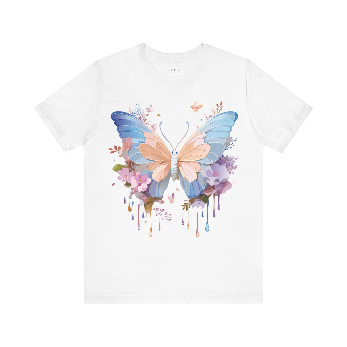 Butterfly Graphic Unisex Cotton Bella+Canvas Tee with Art Design n06