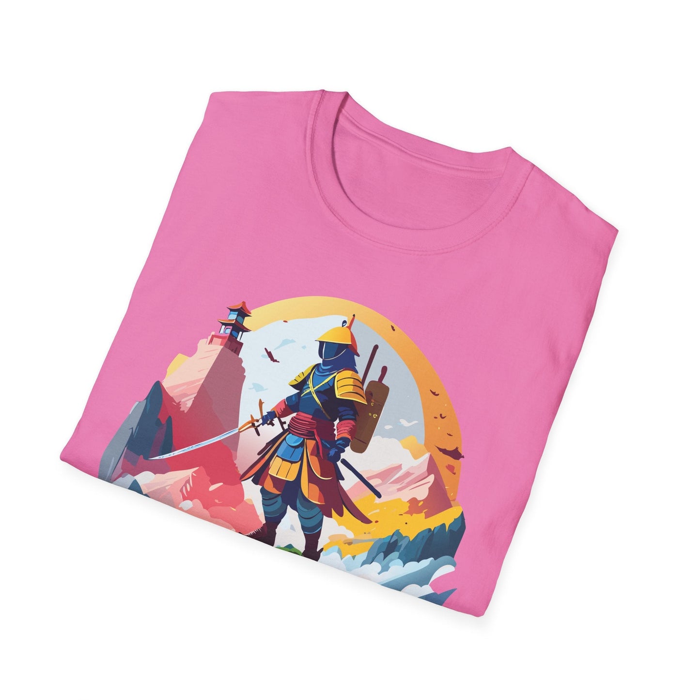 Samurai Unisex T Shirt Softstyle 64000 Short Sleeve Tee 100 Percent Cotton Breathable Comfort Fit