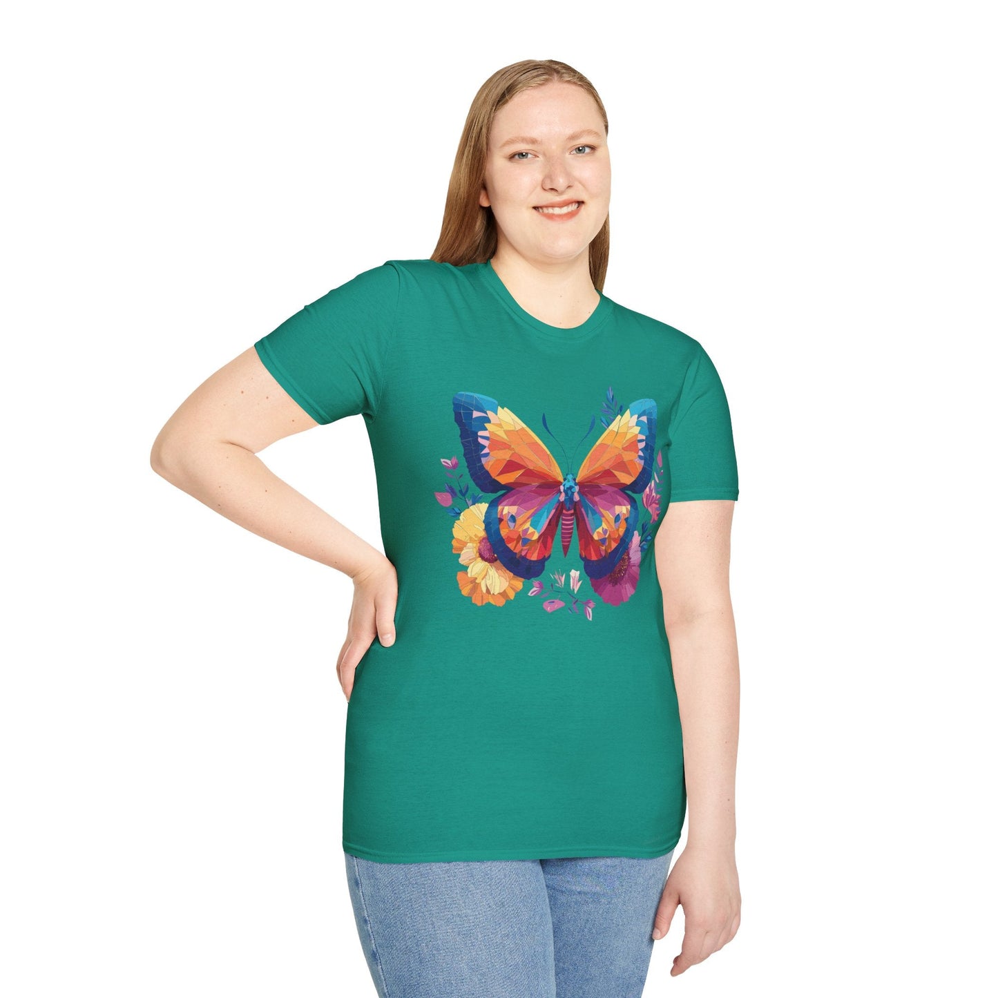 Butterfly Shirt Unisex Softstyle Short Sleeve Tee Monarch Butterfly 100 Percent Cotton