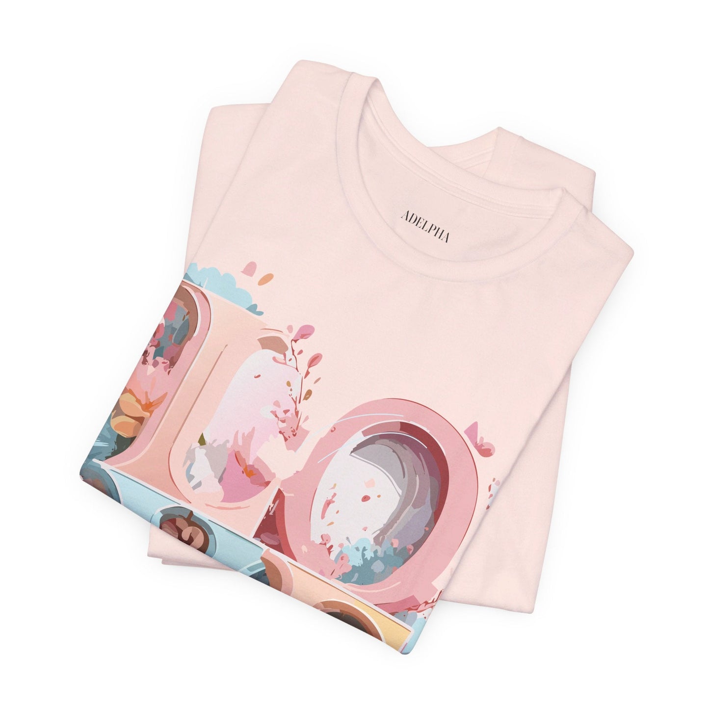 Valentine Day Graphic Unisex 100 Cotton Vintage Artwork with Love and Flower Design Tee 47