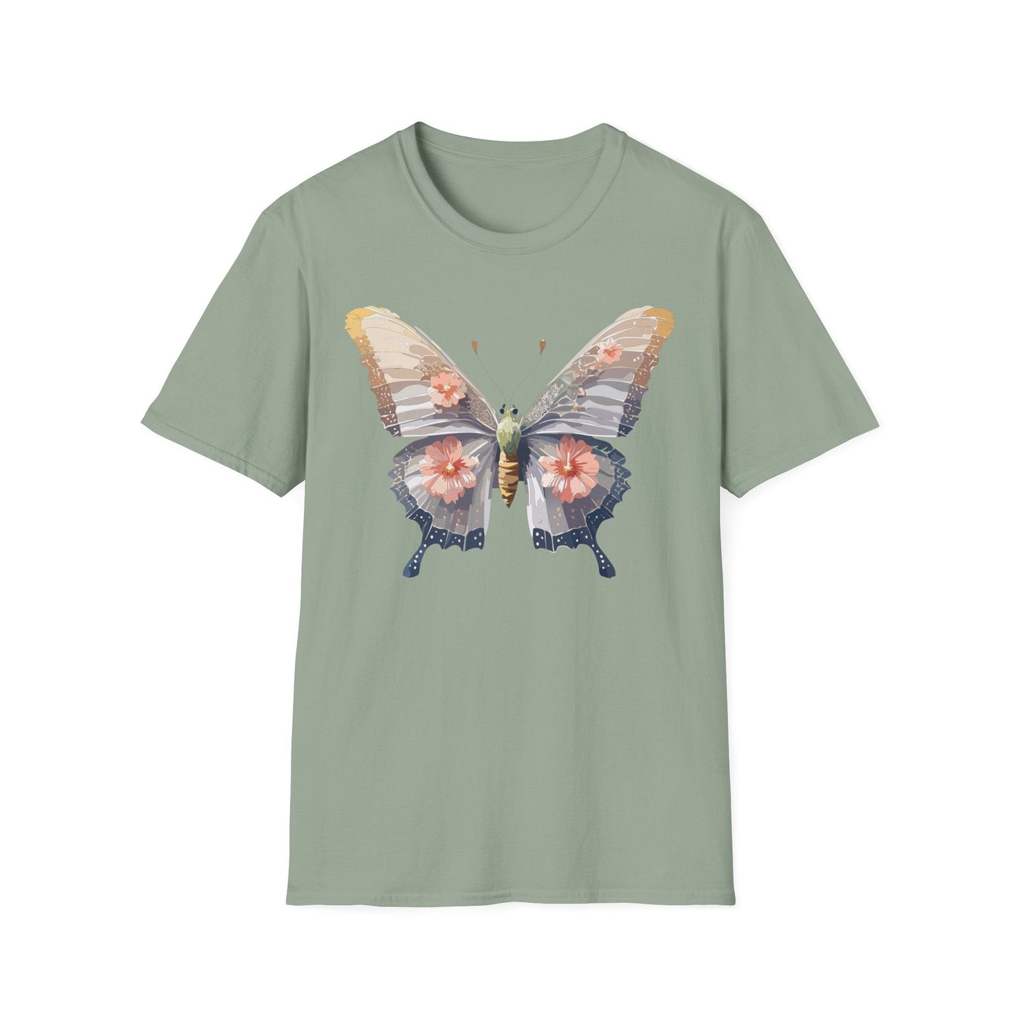 Butterfly T Shirt Unisex Monarch Design Gildan Softstyle 64000 100 Percent Ring Spun Cotton