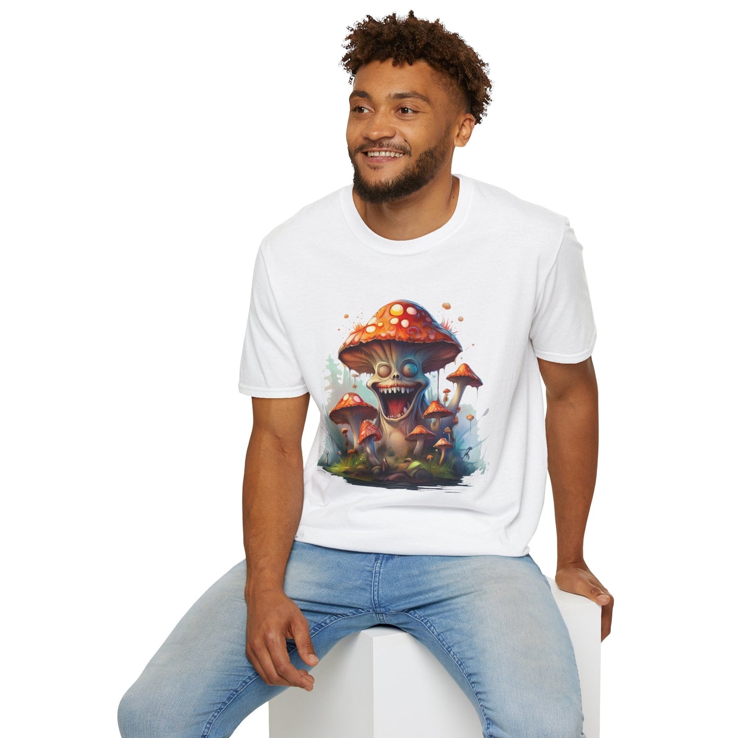 Mashroom Short Sleeve Tee Unisex Funny Mashroom Shirt With Fungus Graphic Gildan Softstyle 64000