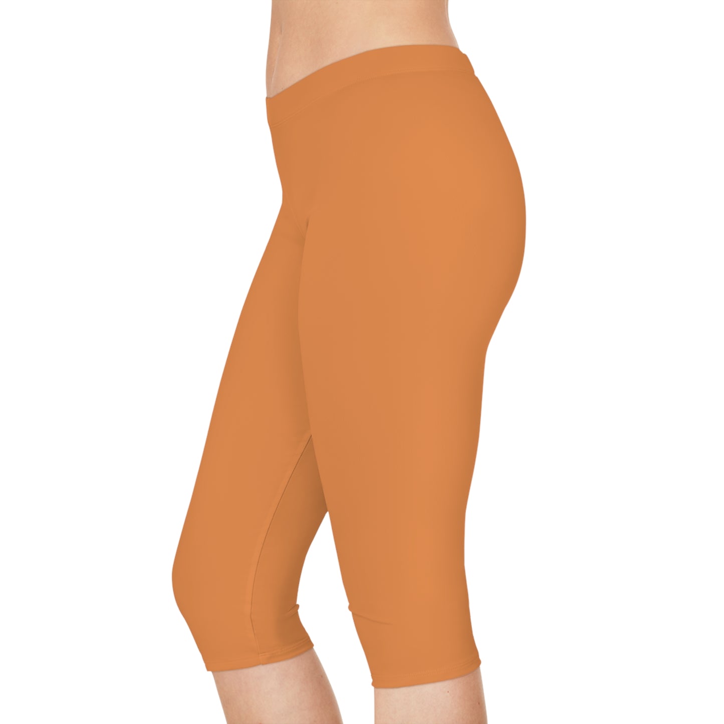 Orange Color Capri Leggings, Orange Capri Leggings 10