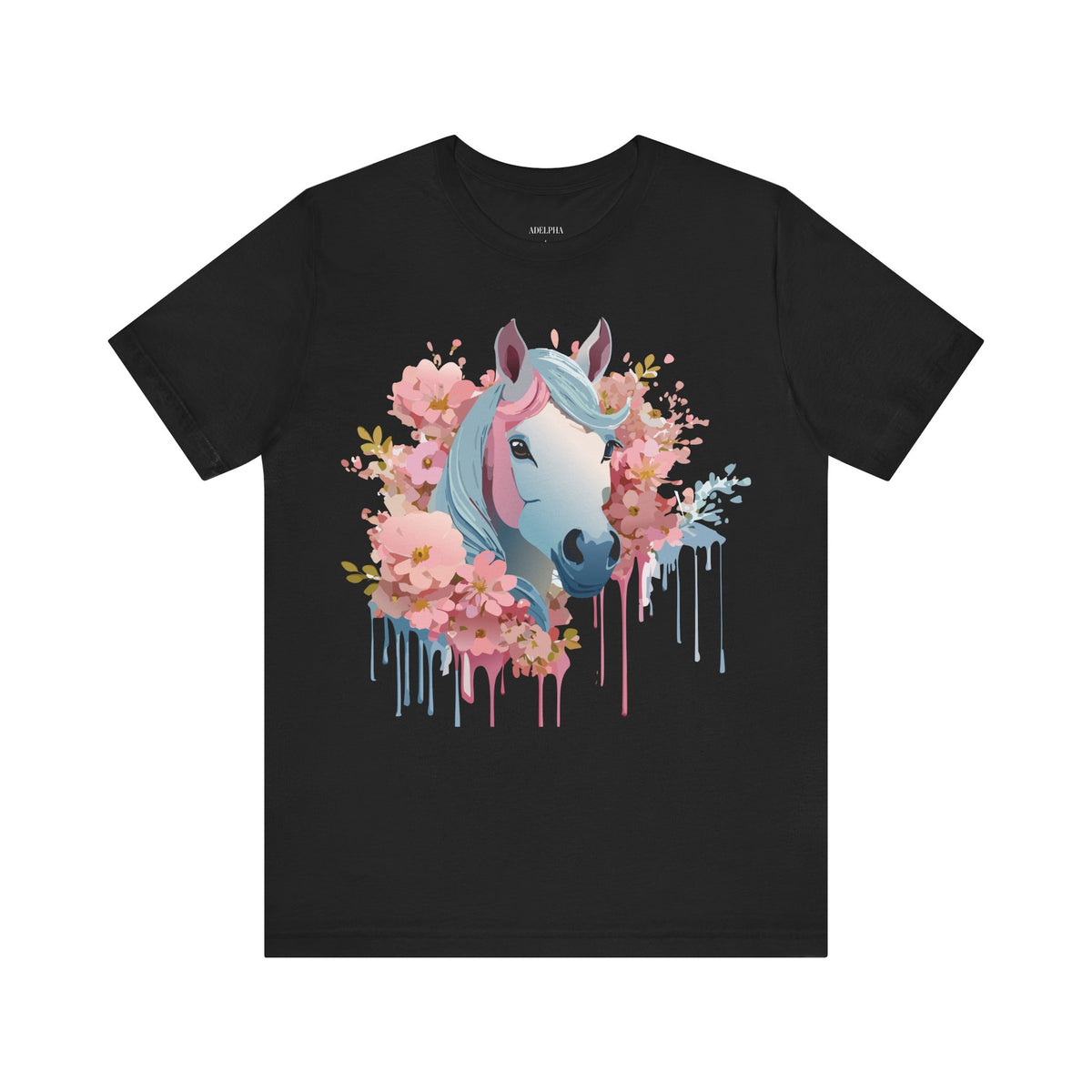 Horse Graphic Unisex Cotton Bella+Canvas Tee with Art Animal Design e34