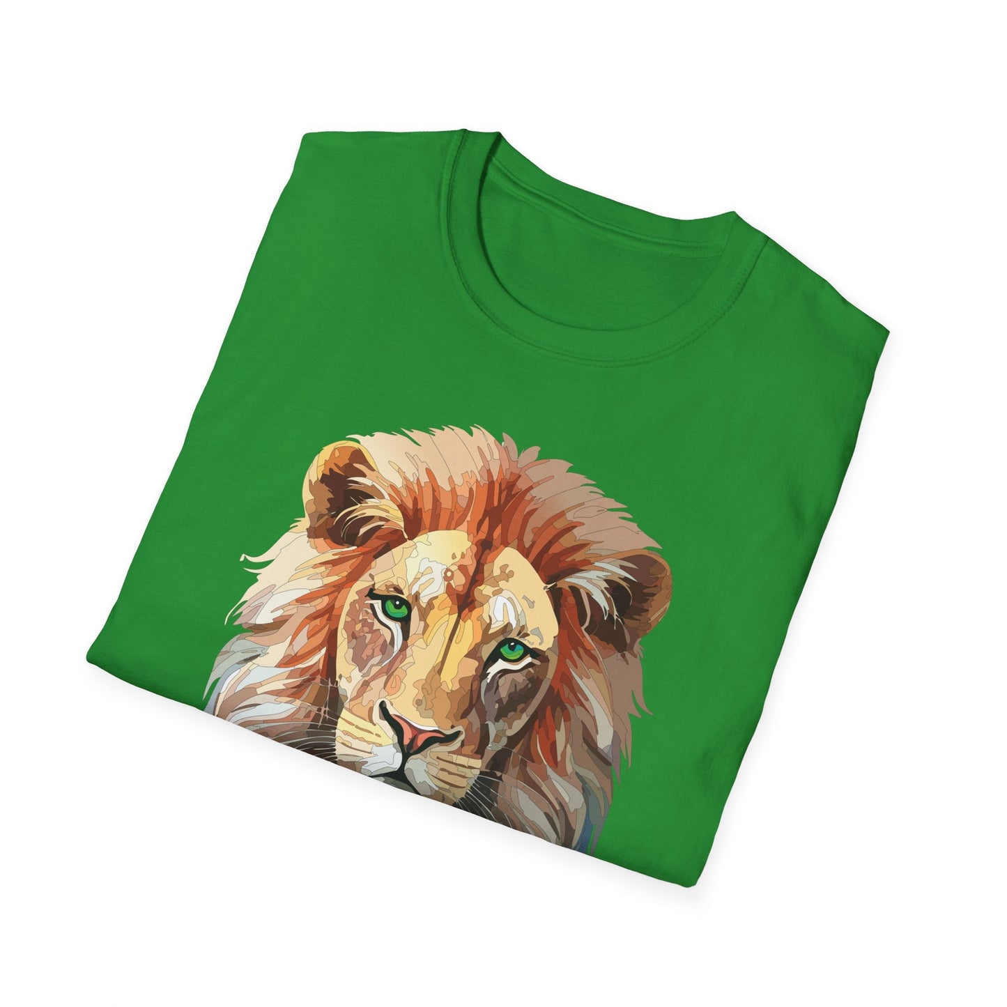 Gildan Softstyle Lion Shirt Unisex Floral Tee Animal Print Tee
