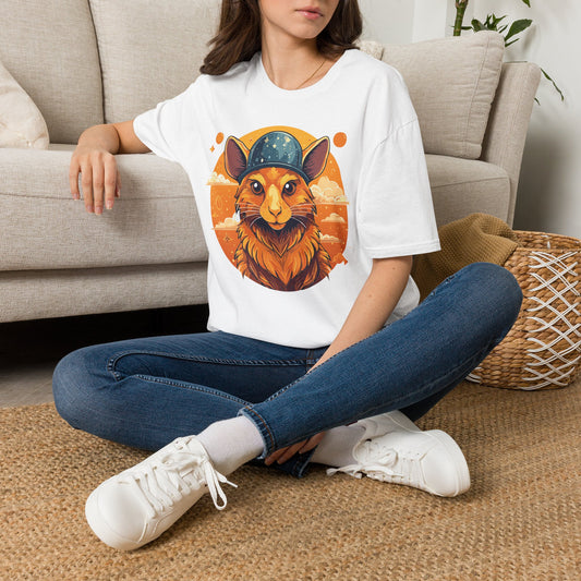 Space Helmet Fox T-Shirt | Retro Sunset Fox Illustration
