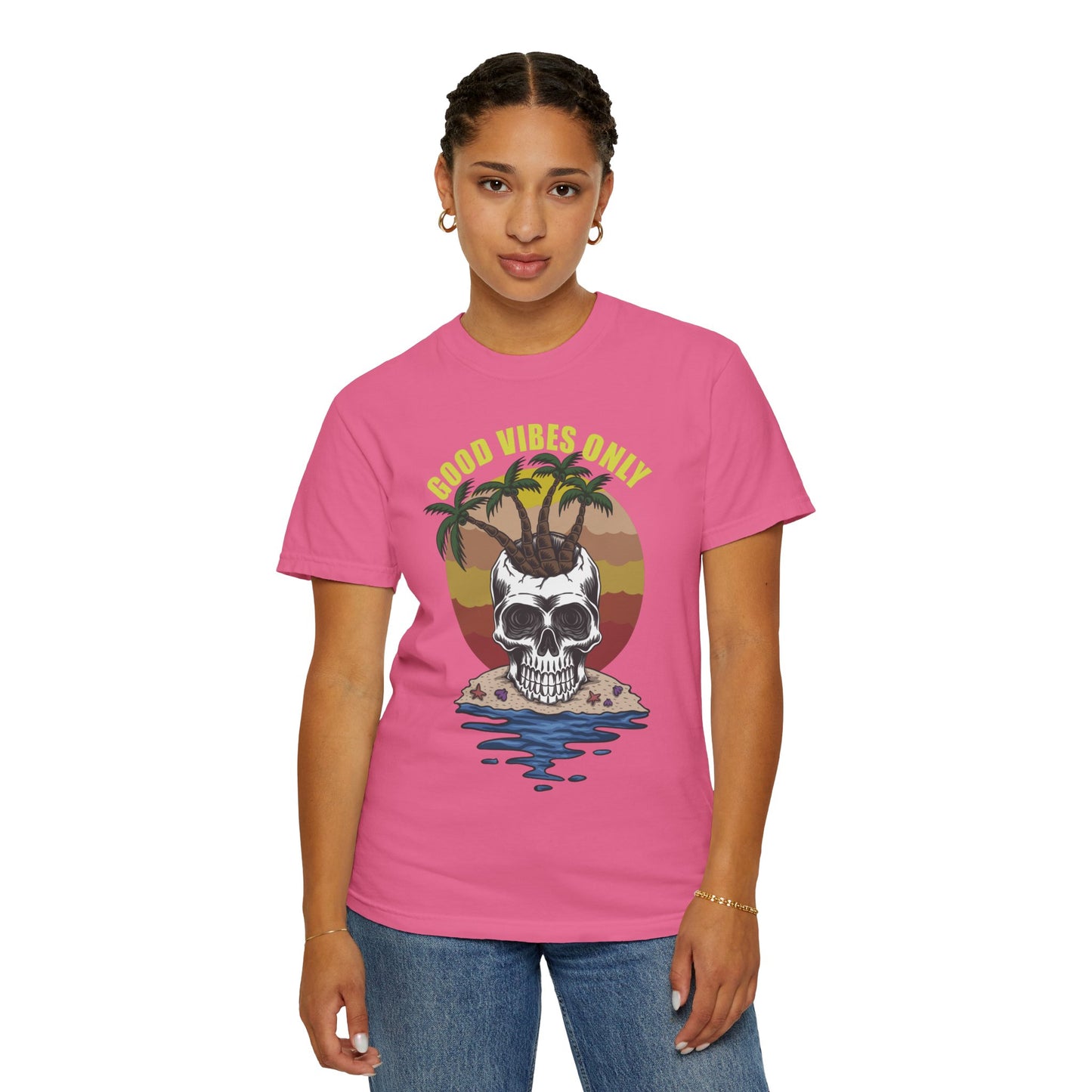 Unisex Cotton Tee Shirt with Skull