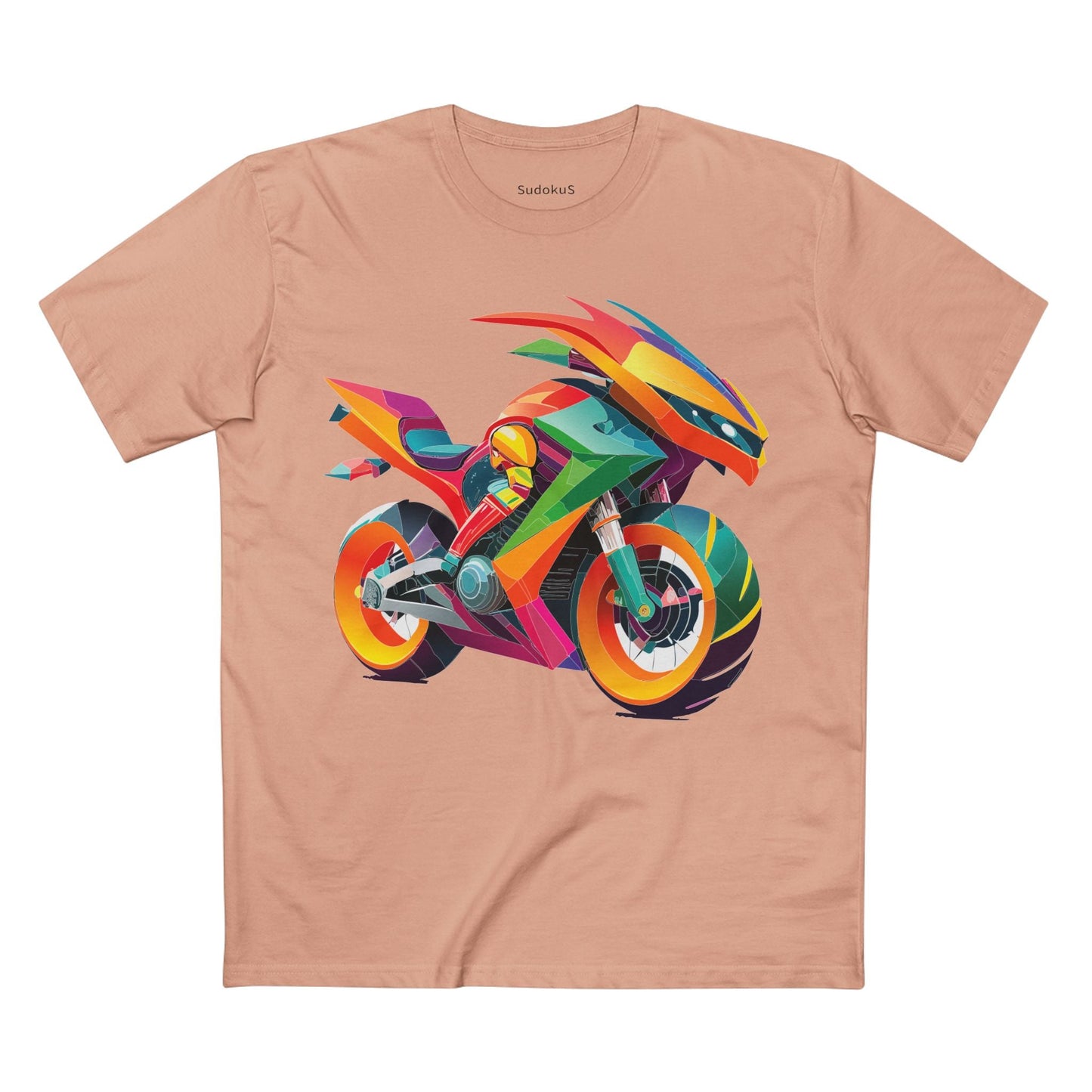 Moto Bike Graphic Unisex 100 Cotton Staple Tee 9