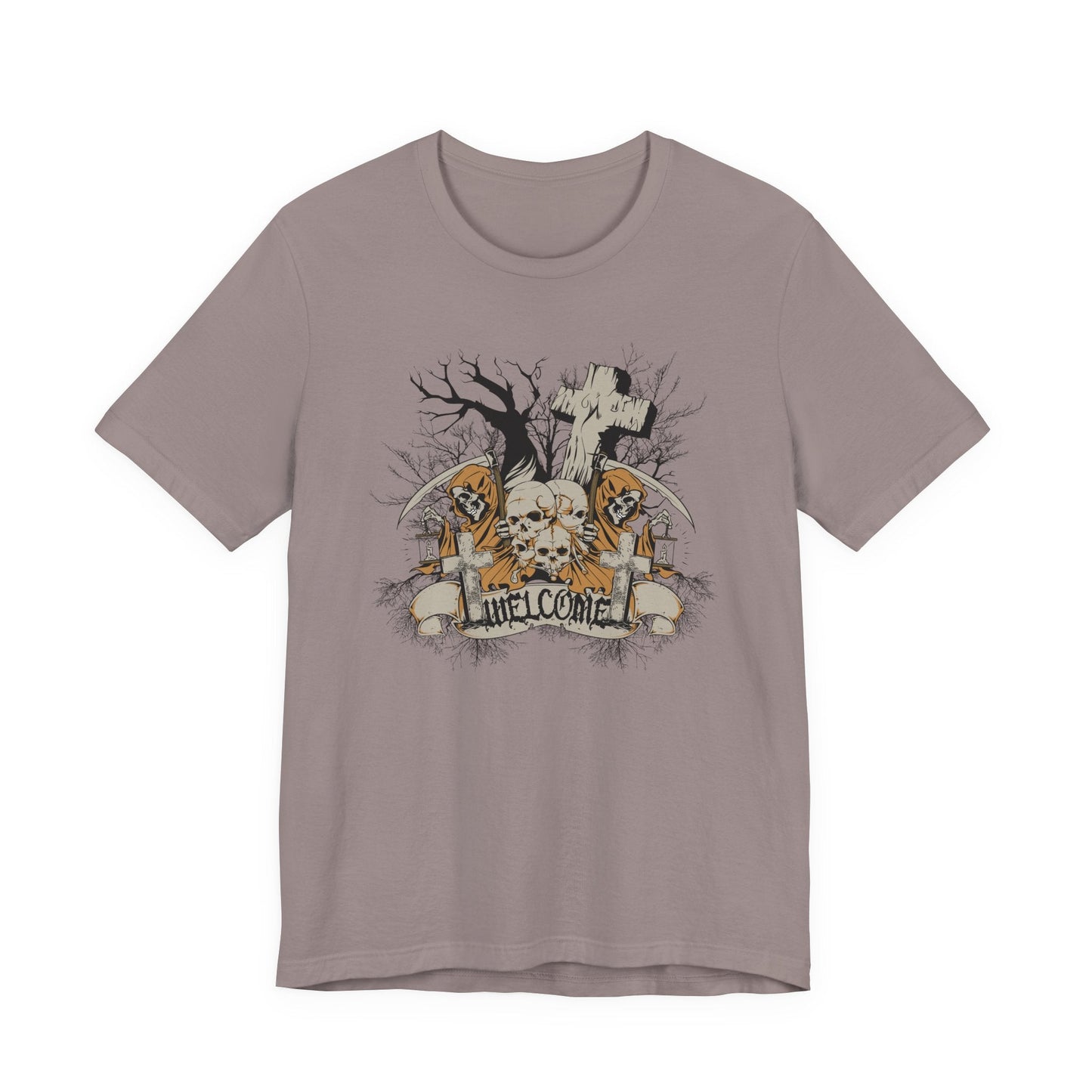 Skull Halloween Graphic Design Unisex Cotton T-Shirt Art-50