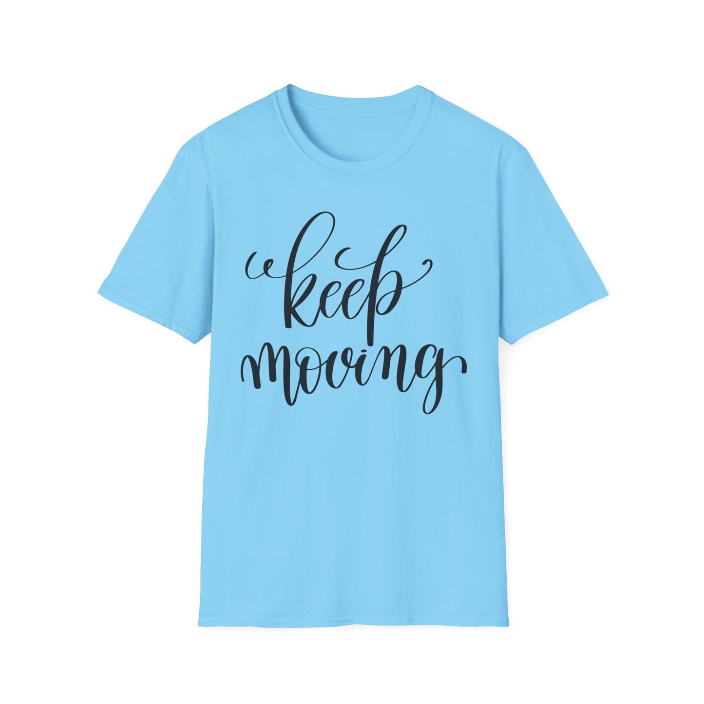 Keep Moving T-Shirt Unisex Cotton Short Sleeves Inspirational Script Workout Tee