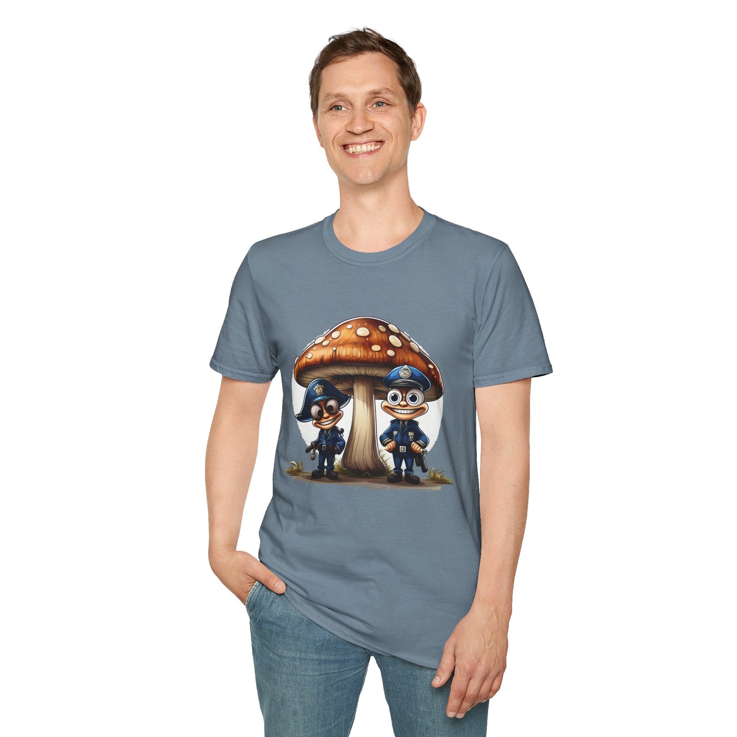Funny Mashroom Graphic Unisex Softstyle Cotton With Cartoon Illustration Design 11