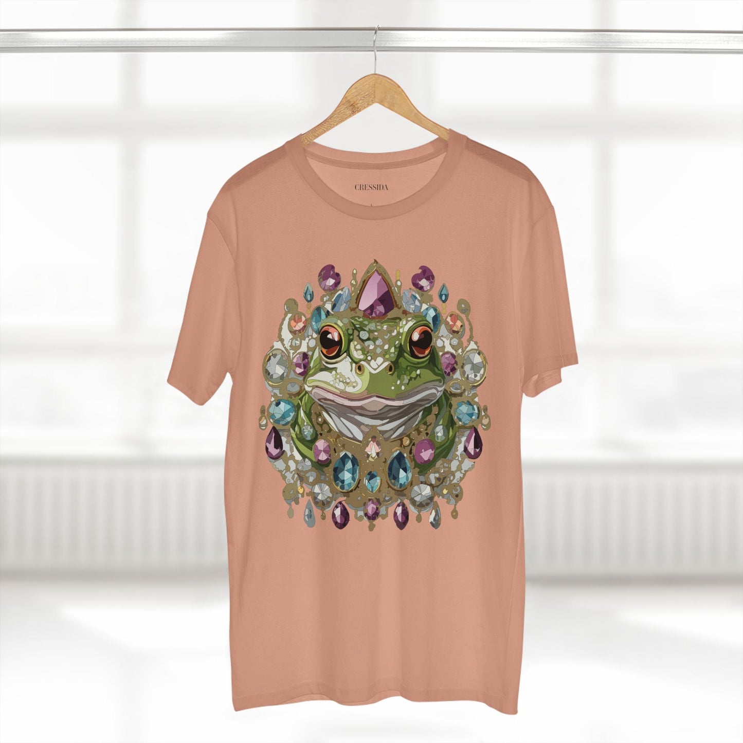 Frog Graphic Unisex 100 Cotton Tee With Unique Animal Golden Medallion Art Design 28