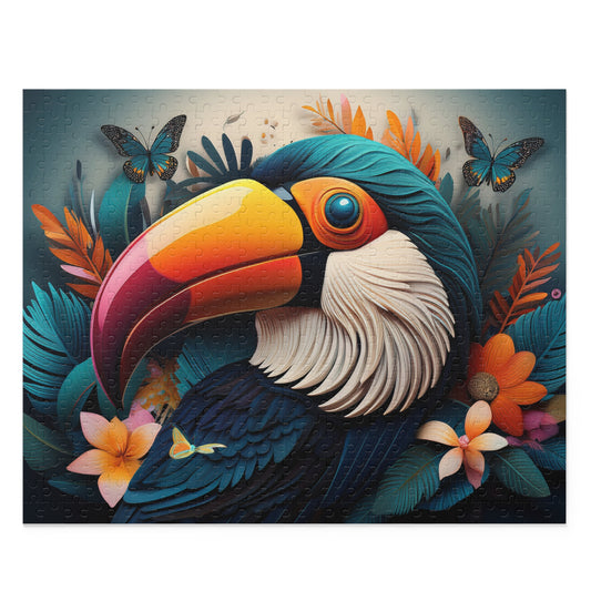 Puzzles-36 Kids Toucan Puzzle 500-Piece | Floral Toucan Puzzle 500-Piece, Birds Kids Puzzles Size: 16" x 20",  Ages 9+